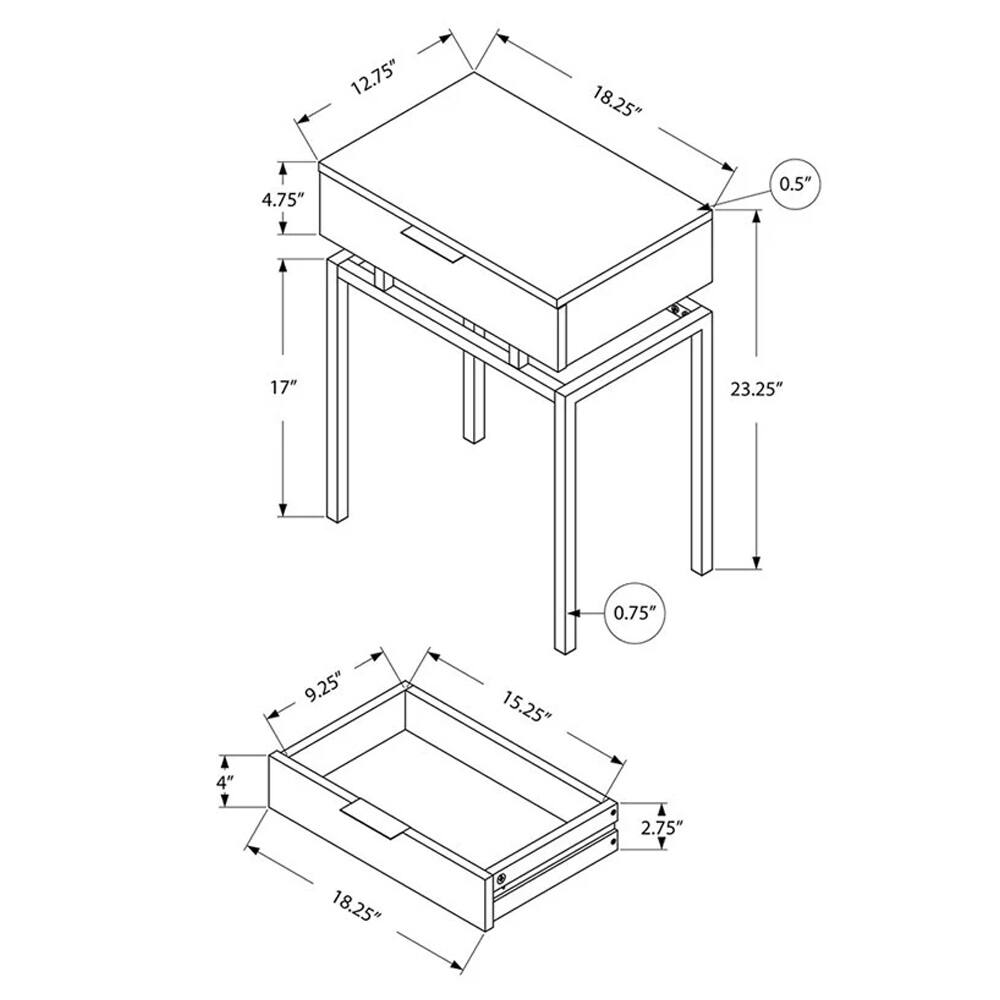 18" Accent End Table in Beige and Gold Set of 2 54 x 84 Bed Bath
